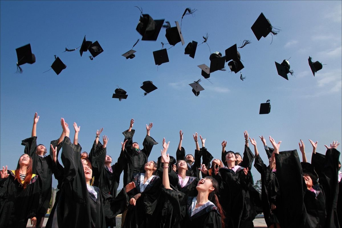International students at a modern university